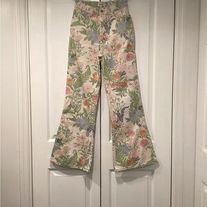 Wrangler Wanderer 626 High - Rise Free PeopleStyle Floral Jeans Women size 25